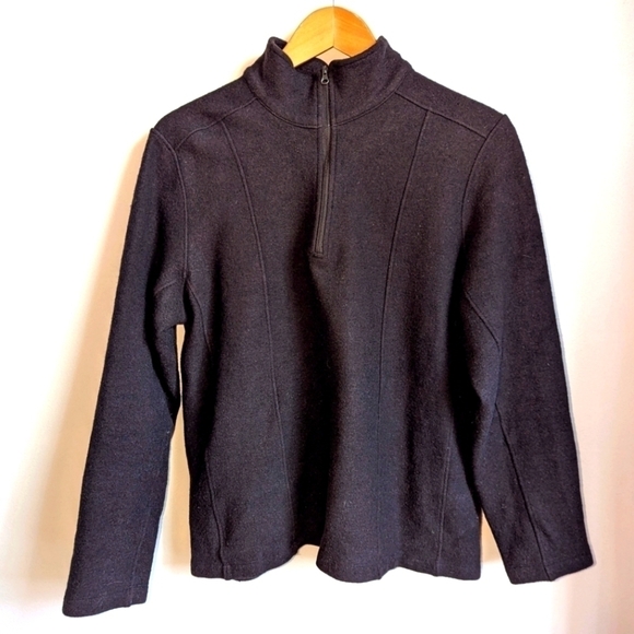 IBEX Dark Grey Athletic Merino Wool Long Sleeves Half-Zip Sweater Size Large - Picture 2 of 12